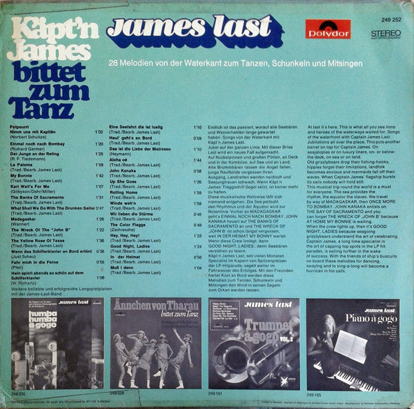 James Last - Käpt'n James Bittet Zum Tanz (LP) Vinyl LP Vinyl Very Good (VG) <br> Hoes Good Plus (G+)