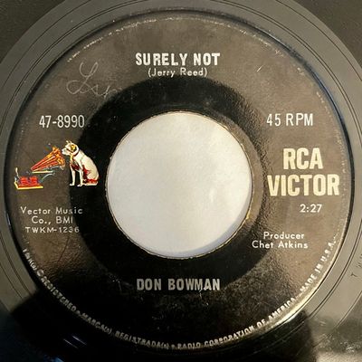 Don Bowman - Surely Not Vinyl Singles Media VG+ / Sleeve Generic