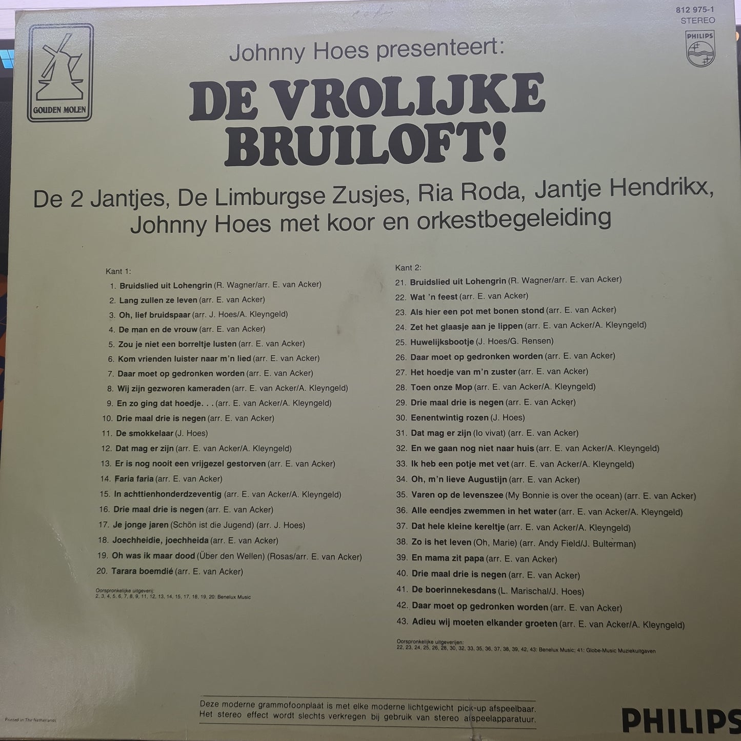 Various - Johnny Hoes Presenteert: De Vrolijke Bruiloft! (LP) 49889