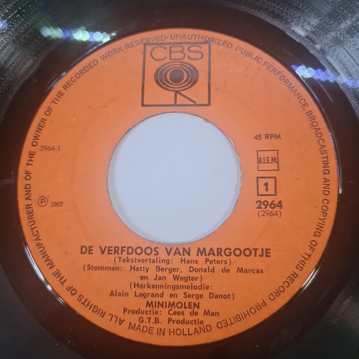 Minimolen - De Minimolen * Vinyl Singles Vinyl Very Good (VG) <br> Hoes Generic