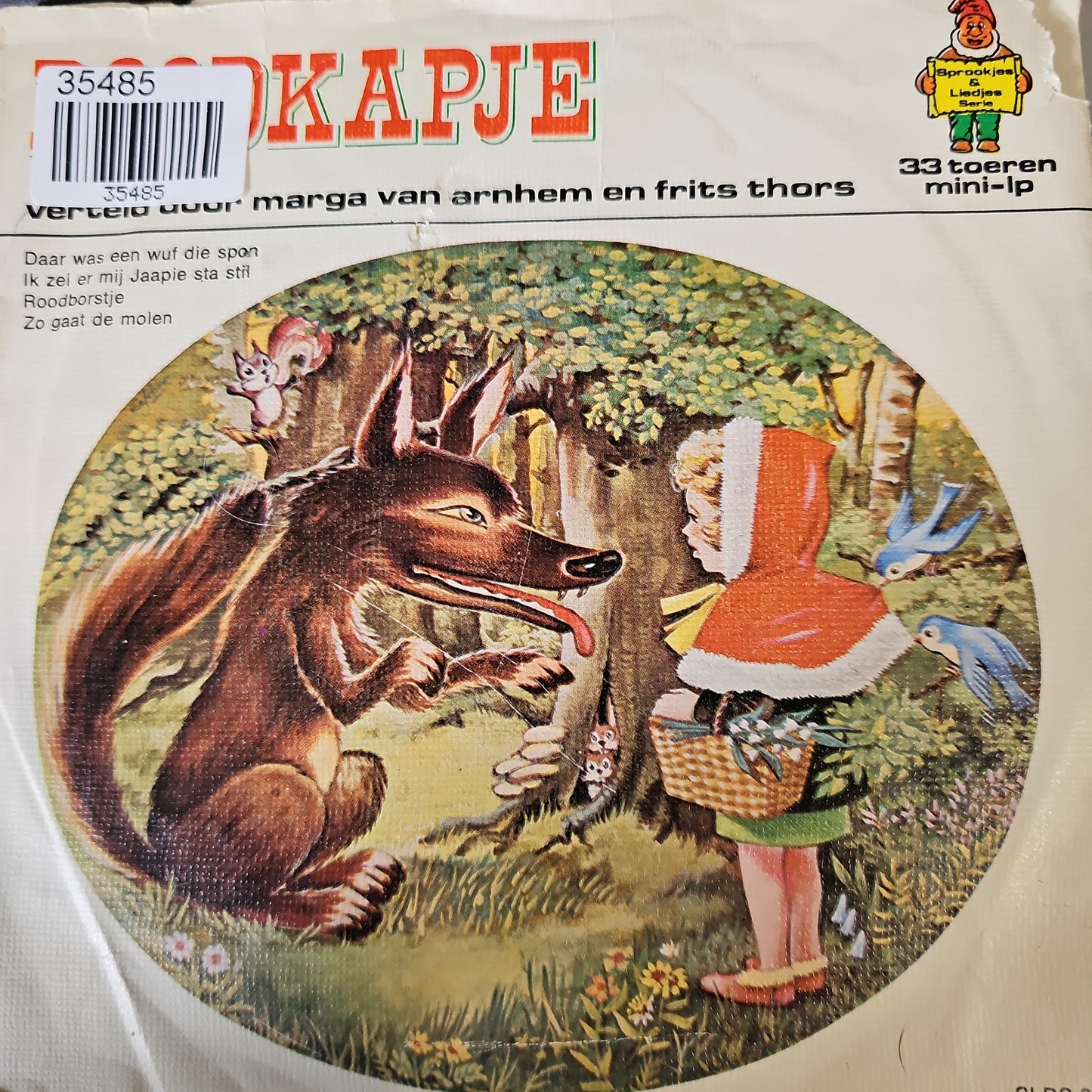 Marga van Arnhem En Frits Thors - Roodkapje Vinyl Singles Vinyl Very Good (VG) <br> Hoes Good Plus (G+)