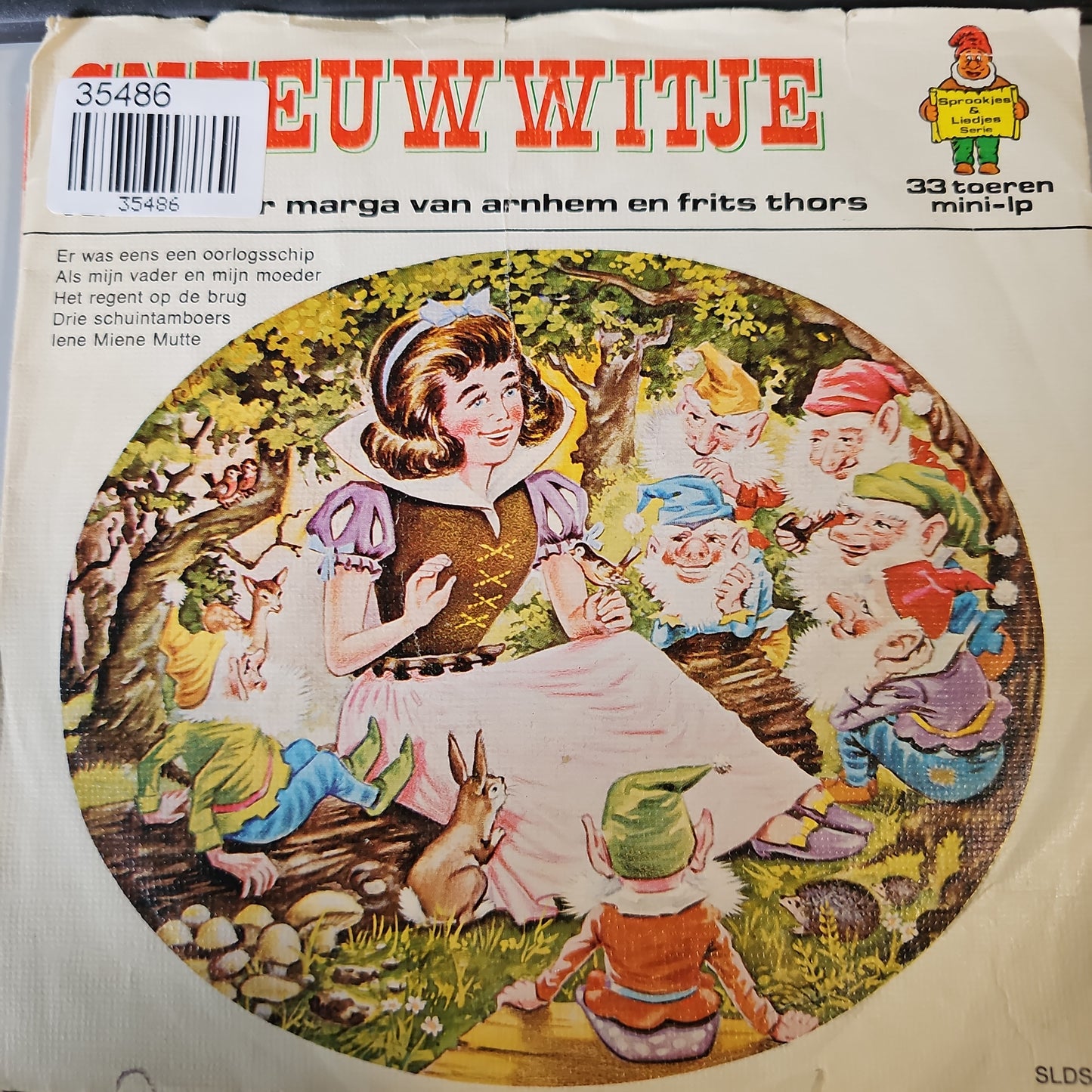 Marga van Arnhem En Frits Thors - Sneeuwwitje Vinyl Singles Vinyl Very Good (VG) <br> Hoes Good Plus (G+)