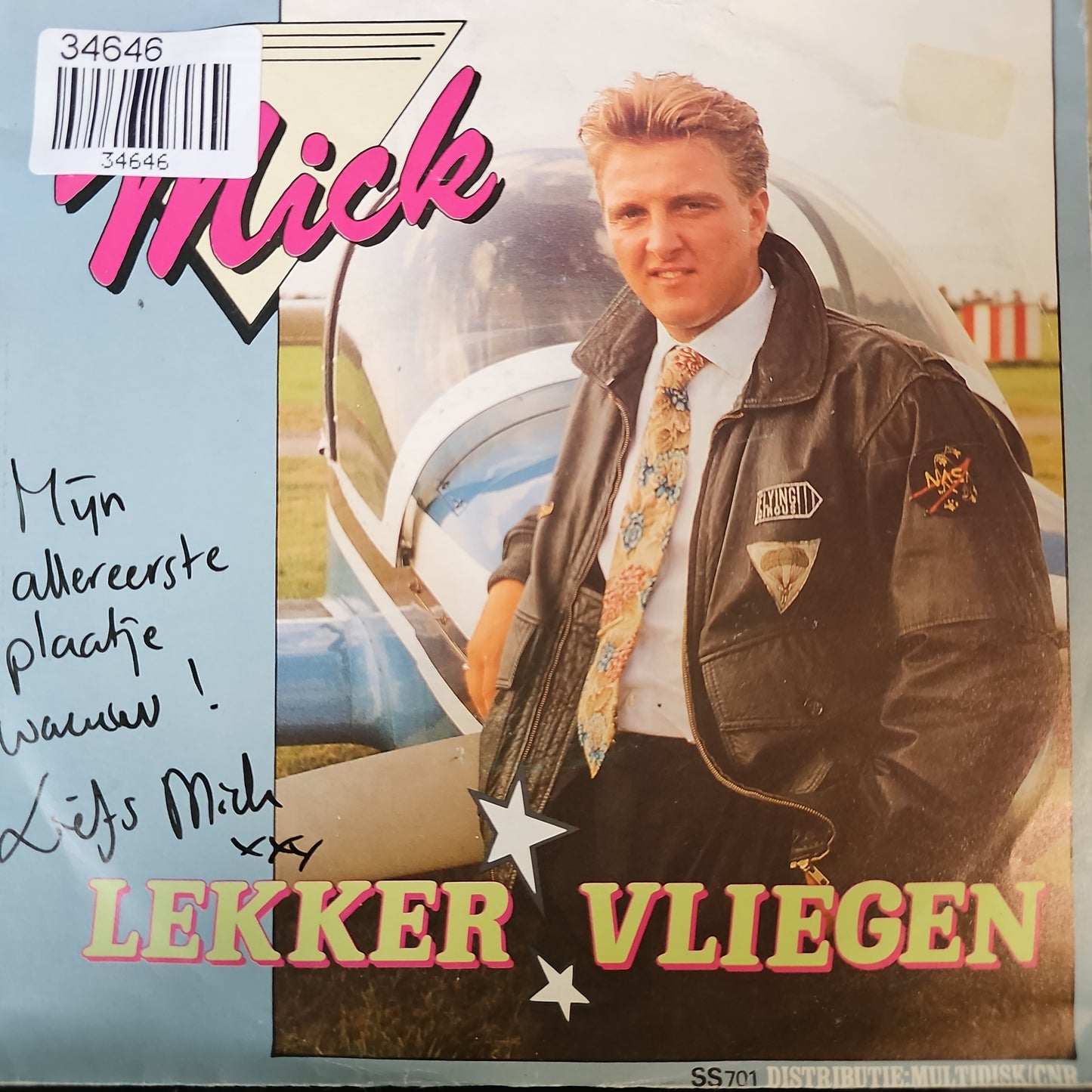 Mick Harren - Lekker Vliegen Vinyl Singles Vinyl Very Good (VG) <br> Hoes Good Plus (G+)