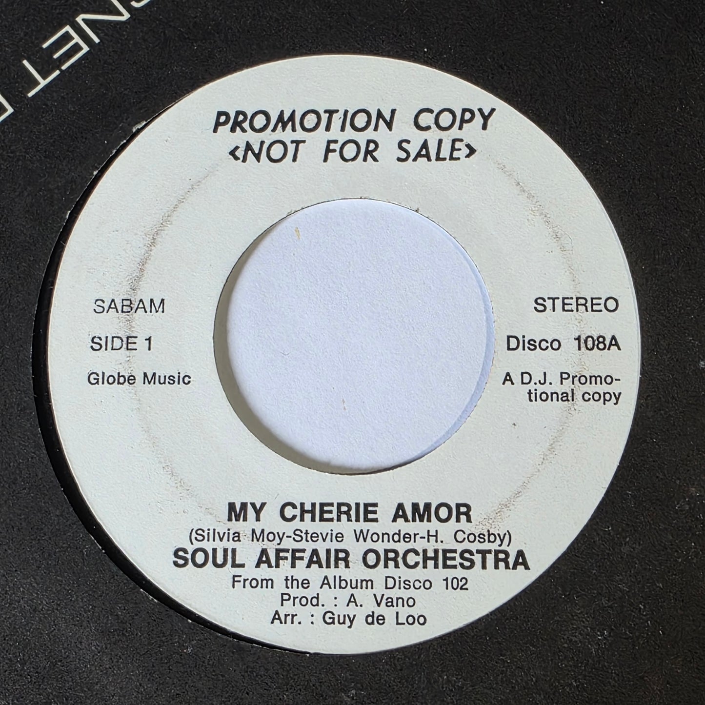 Soul Affair Orchestra - My Cherie Amor Vinyl Singles Vinyl Zeer Goed / Hoesje Generic "VINYLSINGLES.NL"