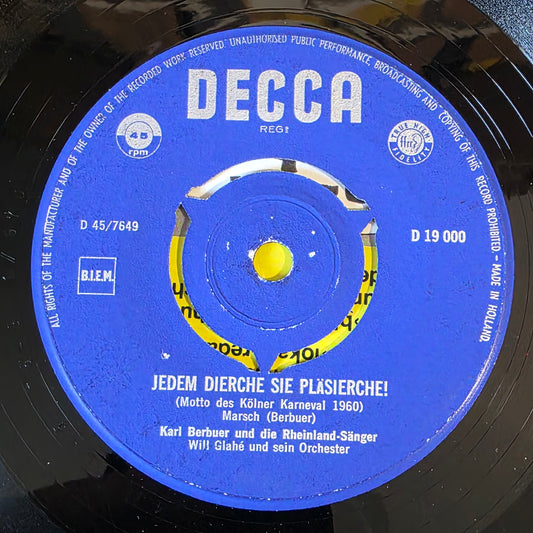 Karl Berbuer - Jedem Dierche Sie Pläsierche!