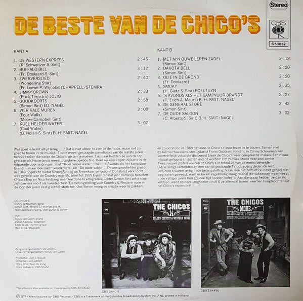 Chico's - De Beste Van De Chico's (LP) Vinyl LP Vinyl Very Good (VG) <br> Hoes Good Plus (G+)
