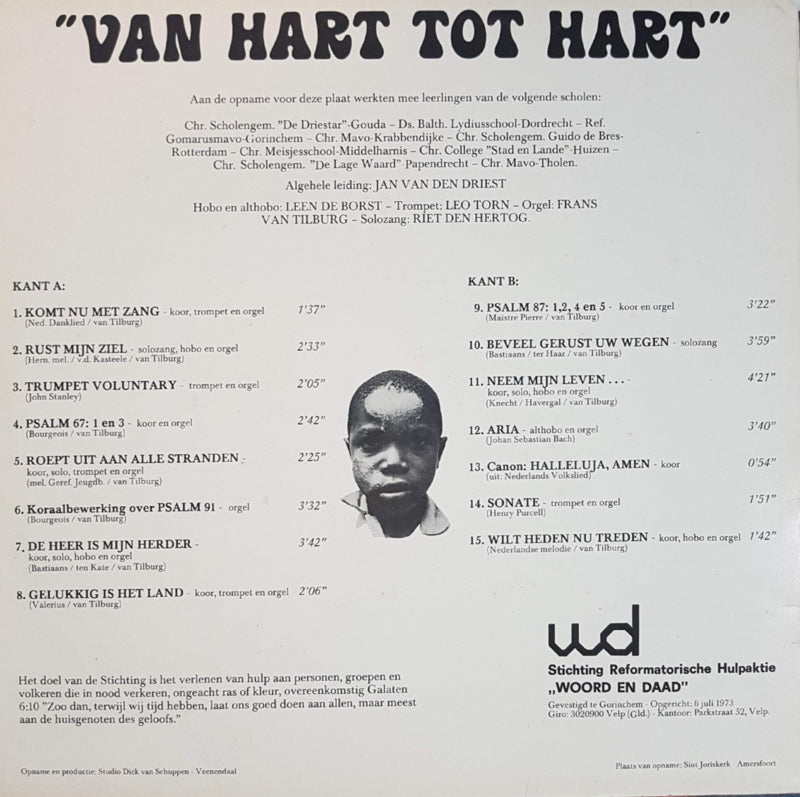 Van Hart Tot Hart (LP) Vinyl LP Vinyl Very Good (VG) <br> Hoes Good Plus (G+)