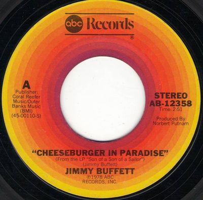 Jimmy Buffett - Cheeseburger In Paradise Vinyl Singles Vinyl Zeer Goed / Hoesje Generic "VINYLSINGLES.NL"