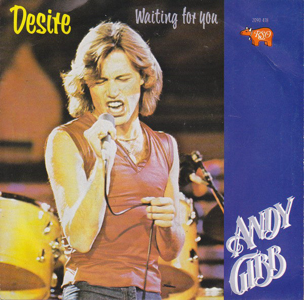 Andy Gibb - Desire Vinyl Singles Vinyl Very Good (VG) <br> Hoes Good Plus (G+)