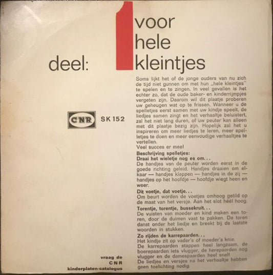 Various - Voor De Hele Kleintjes Deel 1 Vinyl Singles Vinyl Zeer Goed / Hoesje Goed "VINYLSINGLES.NL"