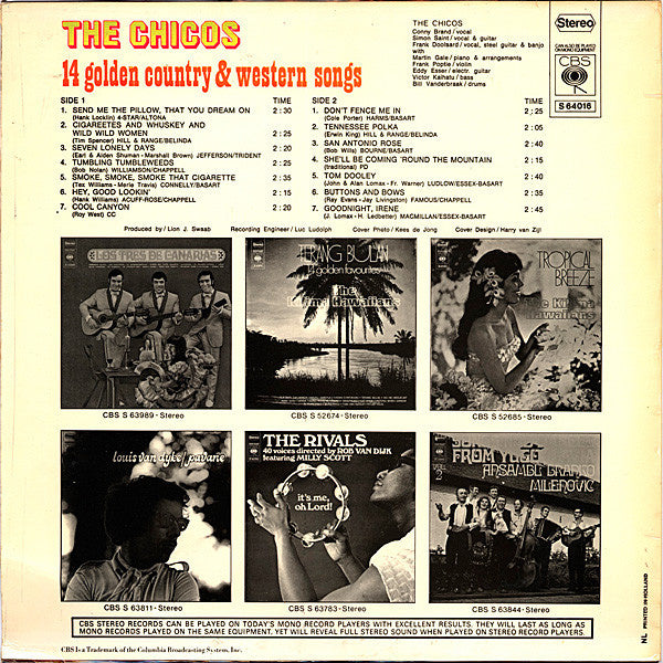 Chicos - 14 Golden Country & Western Songs (LP) Vinyl LP Vinyl Very Good (VG) <br> Hoes Good Plus (G+)