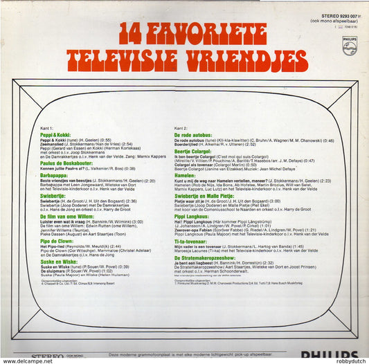Various - 14 Favoriete Televisie Vriendjes (LP) Vinyl LP Vinyl Zeer Goed / Hoesje Goed "VINYLSINGLES.NL"