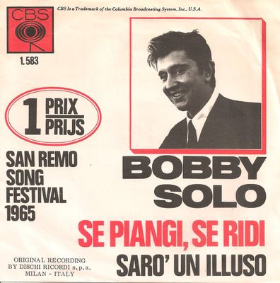 Bobby Solo - Se Piangi, Se Ridi Vinyl Singles Vinyl (VG) <br> Hoes (G+)