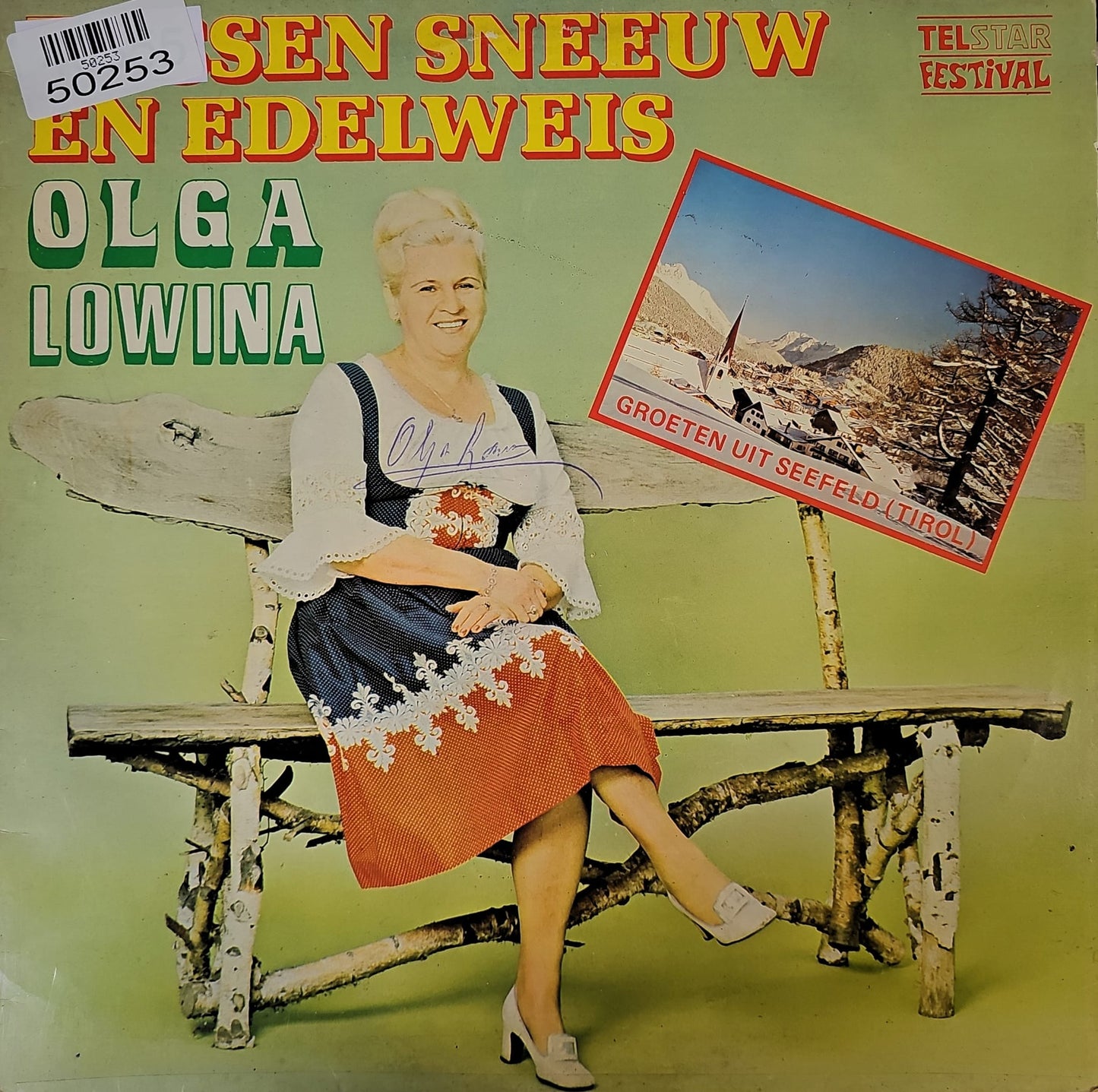 Olga Lowina - Tussen Sneeuw En Edelweis (LP) Vinyl LP Vinyl Very Good (VG) <br> Hoes Good Plus (G+)