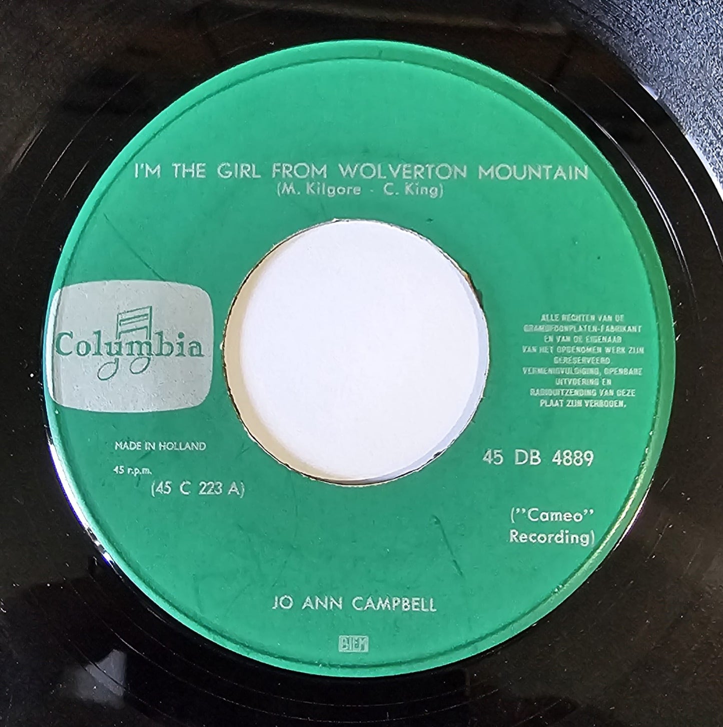 Jo Ann Campbell - I'm The Girl From Wolverton Mountain Vinyl Singles Vinyl Very Good (VG) <br> Hoes Generic
