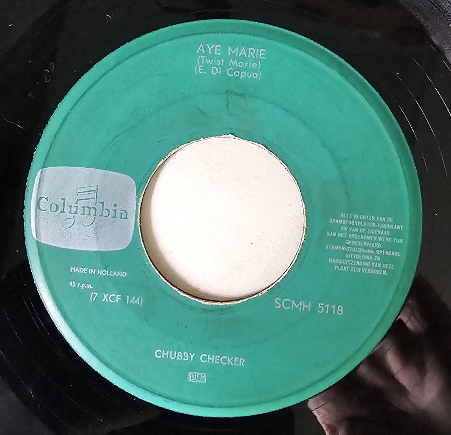 Chubby Checker - Aye Marie (Twist Marie) Vinyl Singles Vinyl Very Good (VG) <br> Hoes Good Plus (G+)