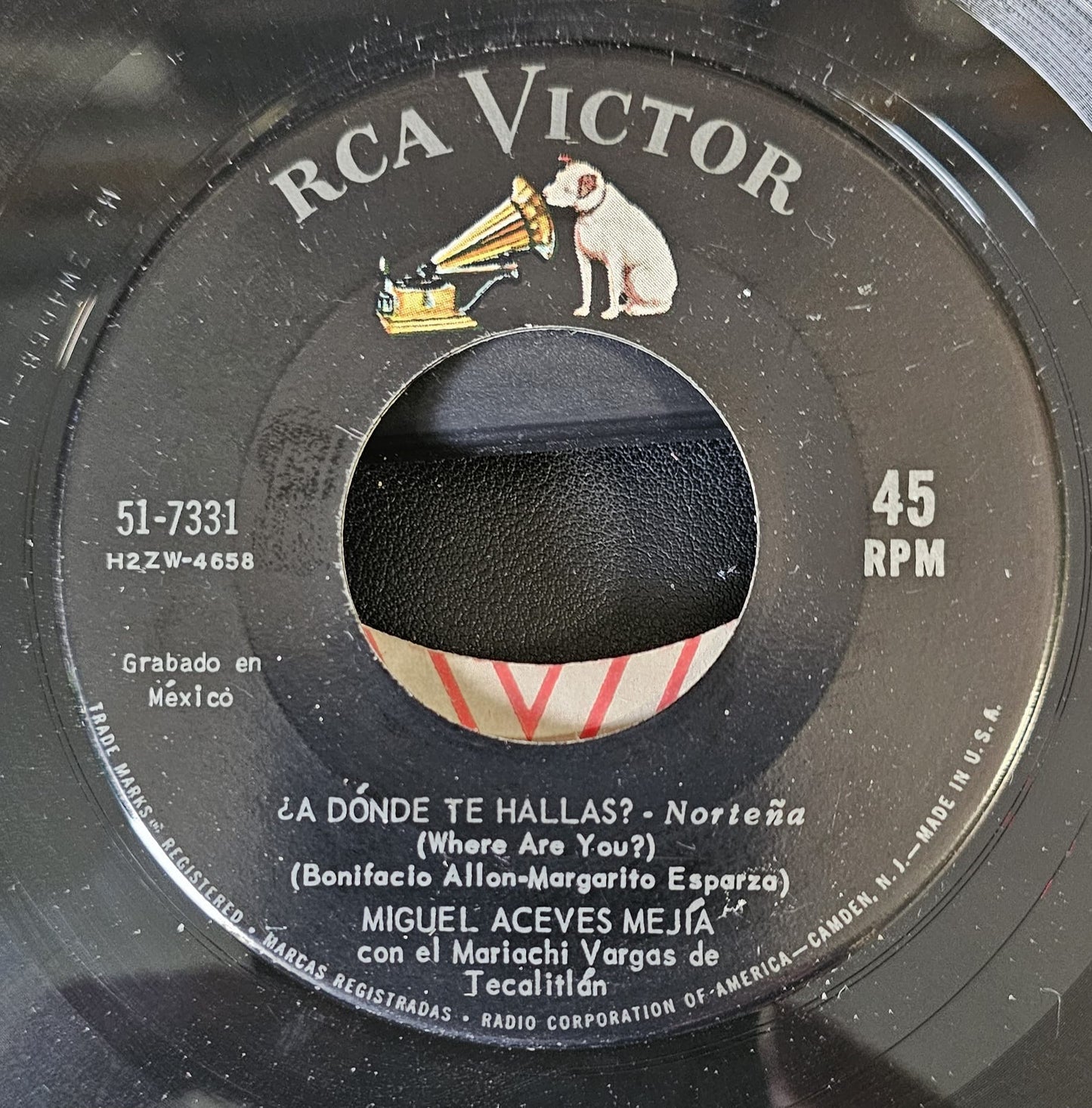 Miguel Aceves Mejia - La Cecilia Vinyl Singles Vinyl Very Good (VG) <br> Hoes Generic