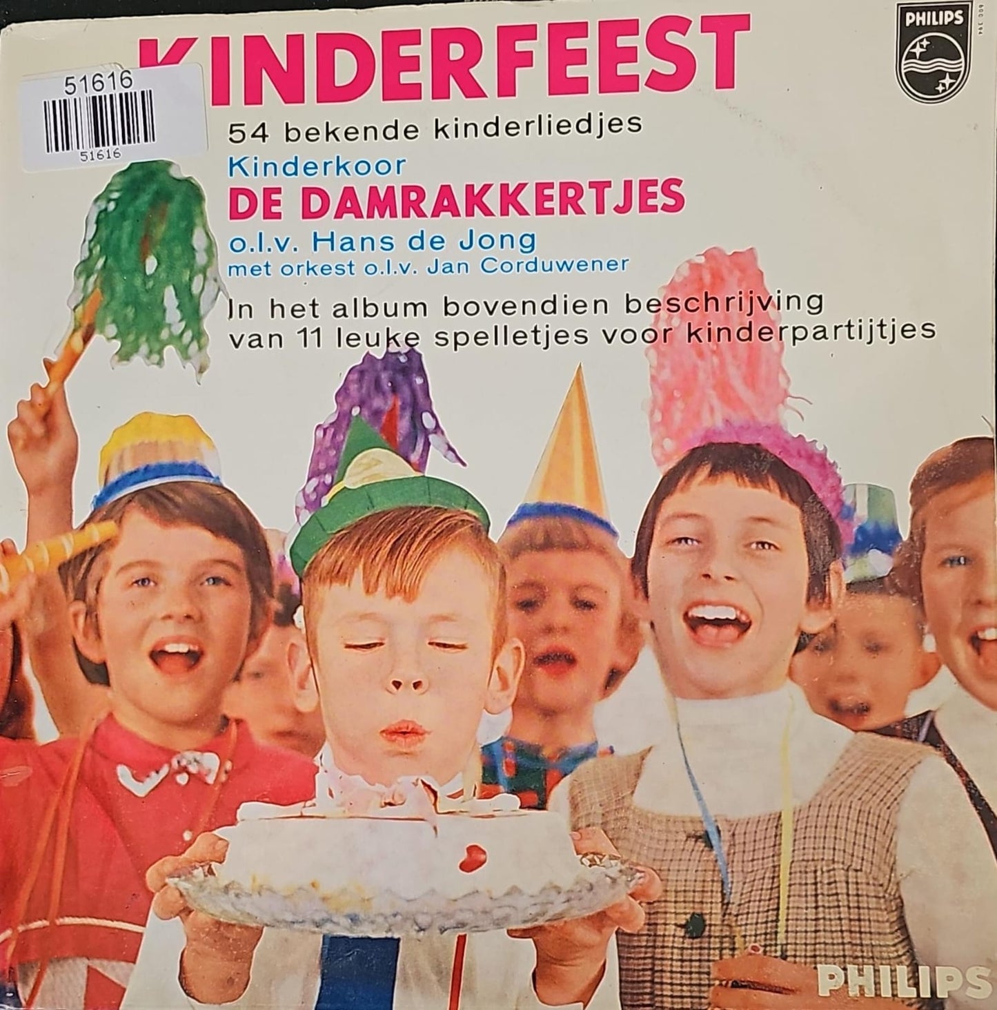 Damrakkertjes - Kinderfeest (10") Vinyl LP 10" Vinyl Very Good (VG) <br> Hoes Good Plus (G+)