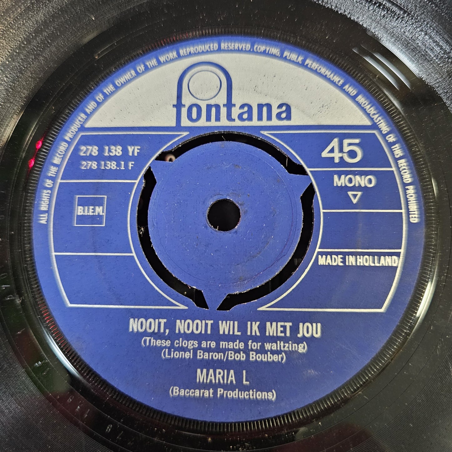 Maria Lindes - Nooit, Nooit Wil Ik Met Jou Vinyl Singles Vinyl Very Good (VG) <br> Hoes Generic