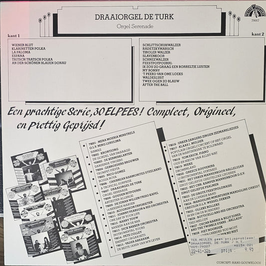Draaiorgel De Turk - Orgel Serenade (LP) Vinyl LP Vinyl Zeer Goed / Hoesje Goed "VINYLSINGLES.NL"