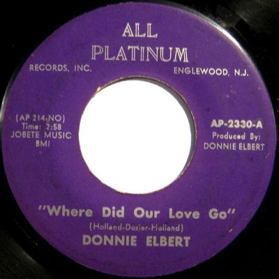 Donnie Elbert - Where Did Our Love Go Vinyl Zeer Goed / Hoesje Generic "VINYLSINGLES.NL"