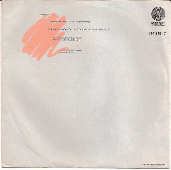 Genesis - Mama Vinyl Singles Vinyl Very Good (VG) <br> Hoes Good Plus (G+)