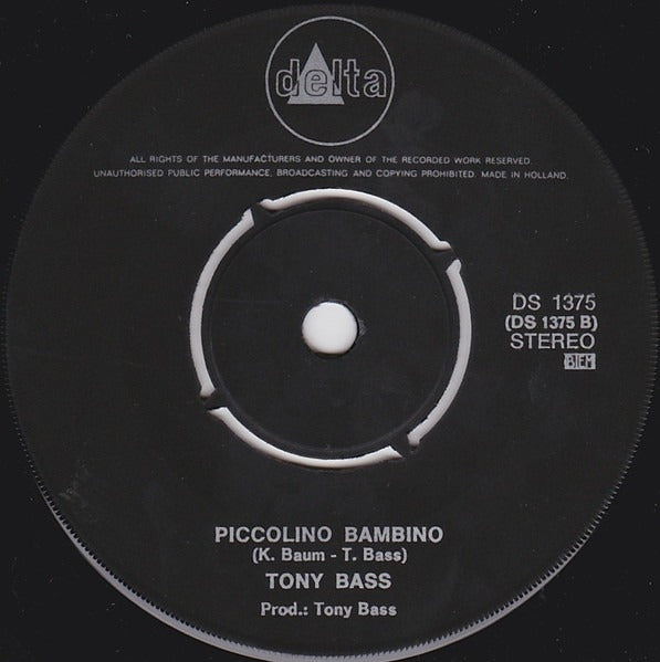 Tony Bass - Wij Zijn De Jongens Van Plezier Vinyl Singles Vinyl Very Good (VG) <br> Hoes Generic