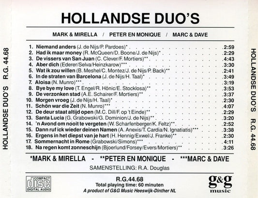 Various Artists - Hollandse Duo's (CD) Compact Disc Goede Staat "VINYLSINGLES.NL"