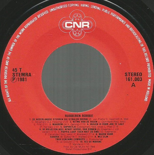 Rubberen Robbie - De Nederlandse Sterre Die Strale Overal Vinyl Singles Vinyl Very Good (VG) <br> Hoes Generic