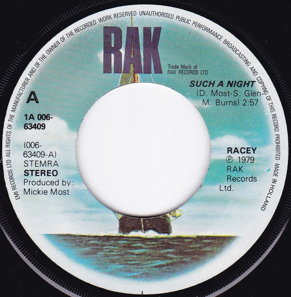 Racey - Such A Night Vinyl Singles