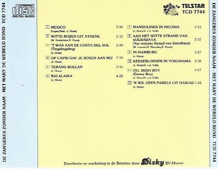Zangeres Zonder Naam - Met Mary De Wereld Rond (CD) Compact Disc Goede Staat "VINYLSINGLES.NL"