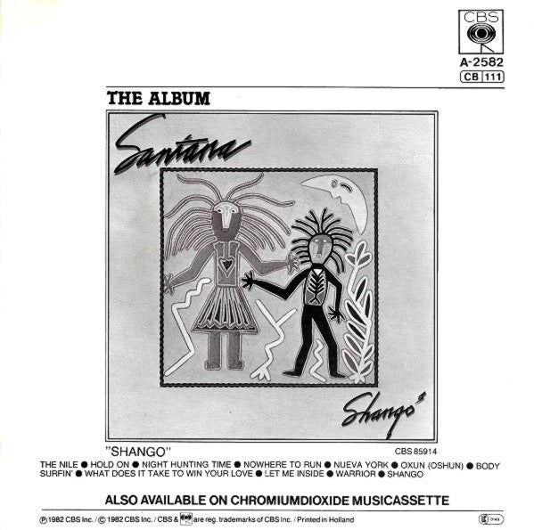 Santana - Hold On Vinyl Singles Vinyl Very Good (VG) <br> Hoes Good Plus (G+)