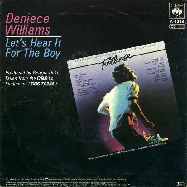 Deniece Williams - Let's Hear It For The Boy Vinyl Singles Vinyl Very Good (VG) <br> Hoes Good Plus (G+)