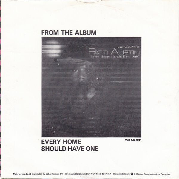 Patti Austin - Baby, Come To Me Vinyl Singles Vinyl Very Good (VG) <br> Hoes Good Plus (G+)