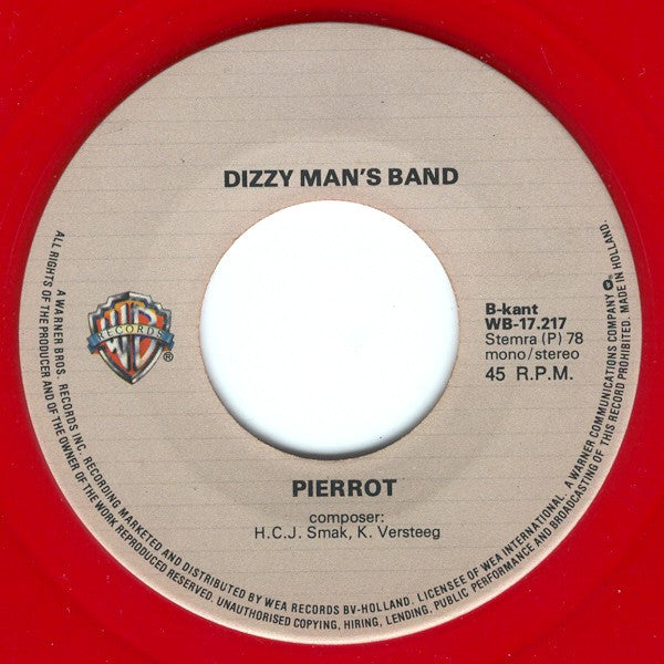 Dizzy Man's Band - Red Vinyl Singles Vinyl Very Good (VG) <br> Hoes Good Plus (G+)