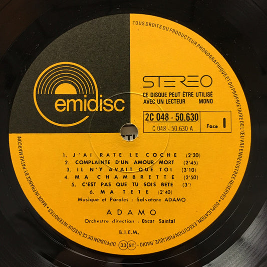 Adamo - Chansons De Mes Seize Ans (LP) Vinyl LP Vinyl Zeer Goed / Hoesje Goed "VINYLSINGLES.NL"