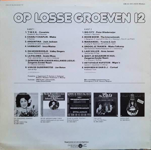 Various - Op Losse Groeven 12 (LP) Vinyl LP Vinyl Very Good (VG) <br> Hoes Good Plus (G+)
