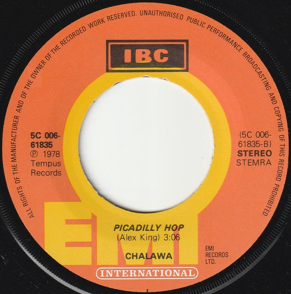 Chalawa - Hop, Skip And Jump Vinyl Singles Vinyl Very Good (VG) <br> Hoes Generic