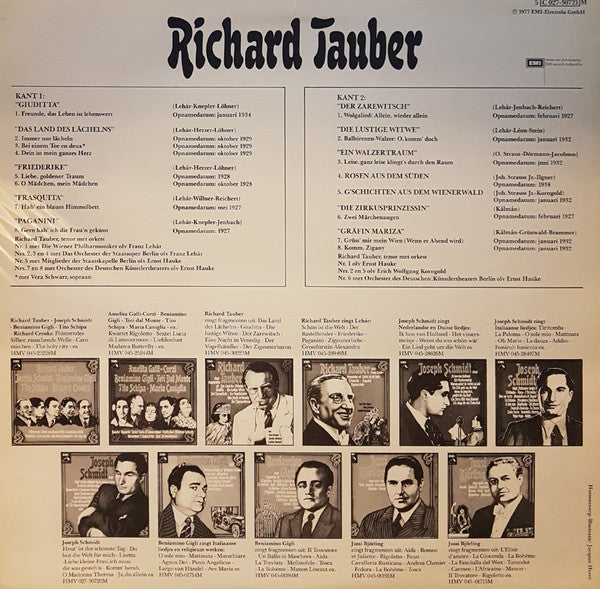 Richard Tauber - Richard Tauber (LP) Vinyl LP Vinyl Very Good (VG) <br> Hoes Good Plus (G+)