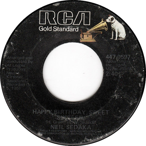 Neil Sedaka - The Diary Vinyl Singles Vinyl Very Good (VG) <br> Hoes Generic