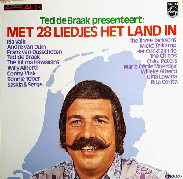 Ted de Braak - Ted de Braak Presenteert: Met 28 Liedjes Het Land In (LP) Vinyl LP Vinyl Very Good (VG) <br> Hoes Good Plus (G+)