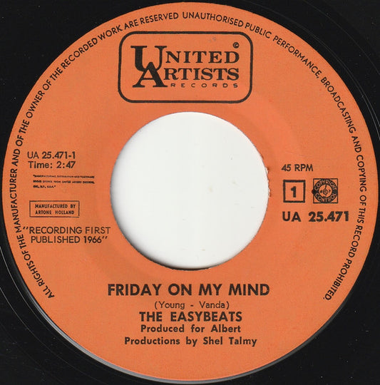 Easybeats - Friday On My Mind 18521 Vinyl Singles Hoes: Generic
