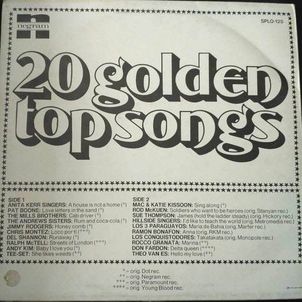 Various - ** Golden Top Songs (LP) Vinyl LP Vinyl Very Good (VG) <br> Hoes Good Plus (G+)