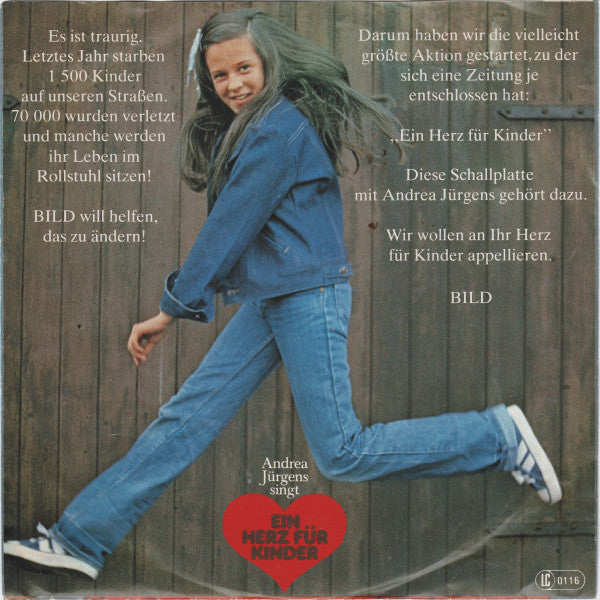 Andrea Jürgens - Ein Herz Für Kinder Vinyl Singles Vinyl Very Good (VG) <br> Hoes Good Plus (G+)
