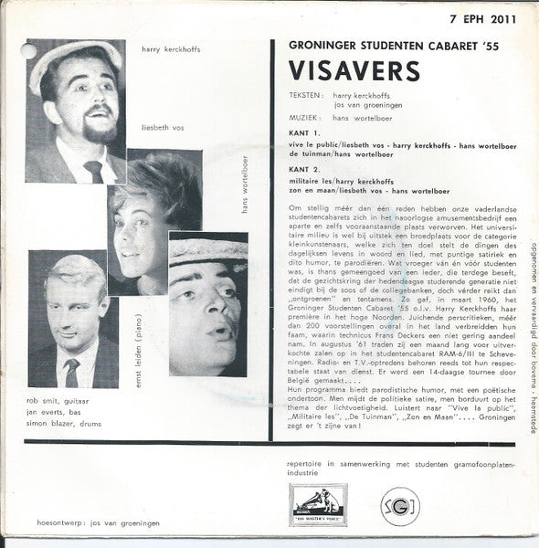 Groninger Studenten Cabaret ' - Visa Vers Vinyl Singles Vinyl Very Good (VG) <br> Hoes Good Plus (G+)
