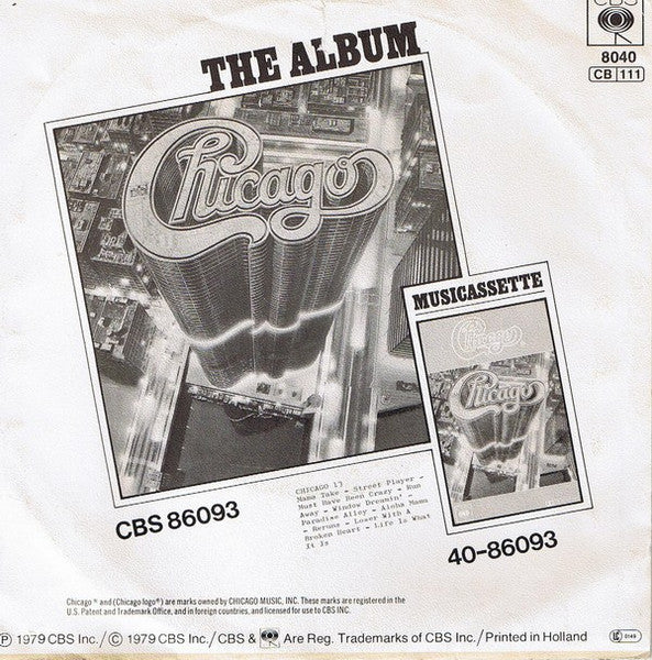 Chicago - Street Player Vinyl Singles Vinyl Very Good (VG) <br> Hoes Good Plus (G+)