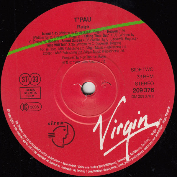 T'Pau - Rage (LP)