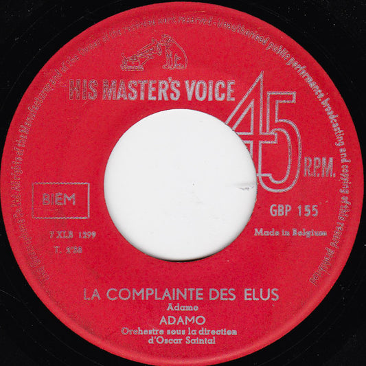 Adamo - Une Meche De Cheveux Vinyl Singles Media VG+ / Sleeve Generic