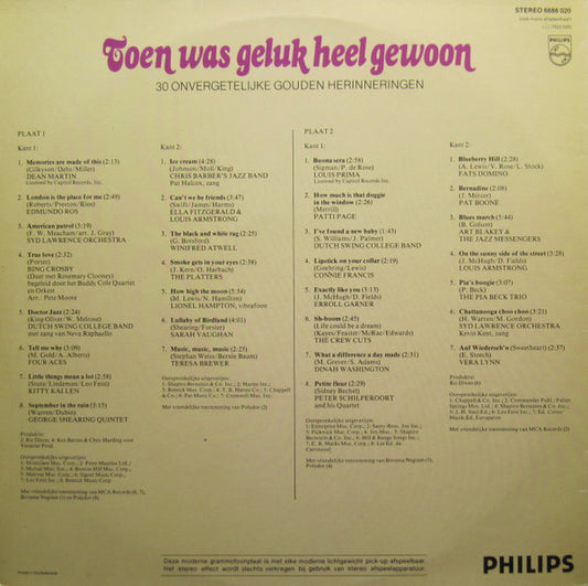 Various - Toen Was Geluk Heel Gewoon (LP) Vinyl LP Vinyl Zeer Goed / Hoesje Goed "VINYLSINGLES.NL"