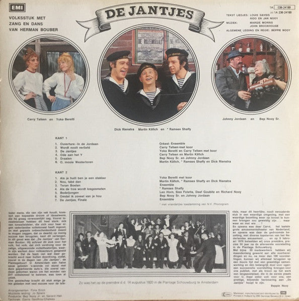 Various - De Jantjes (LP) Vinyl LP Vinyl Very Good (VG) <br> Hoes Good Plus (G+)